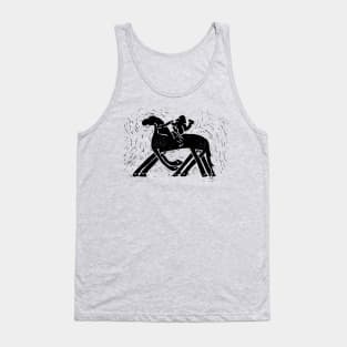 Riding to Valhalla or Tjängvide Odin and Sleipnir (Black Ink Version) Tank Top